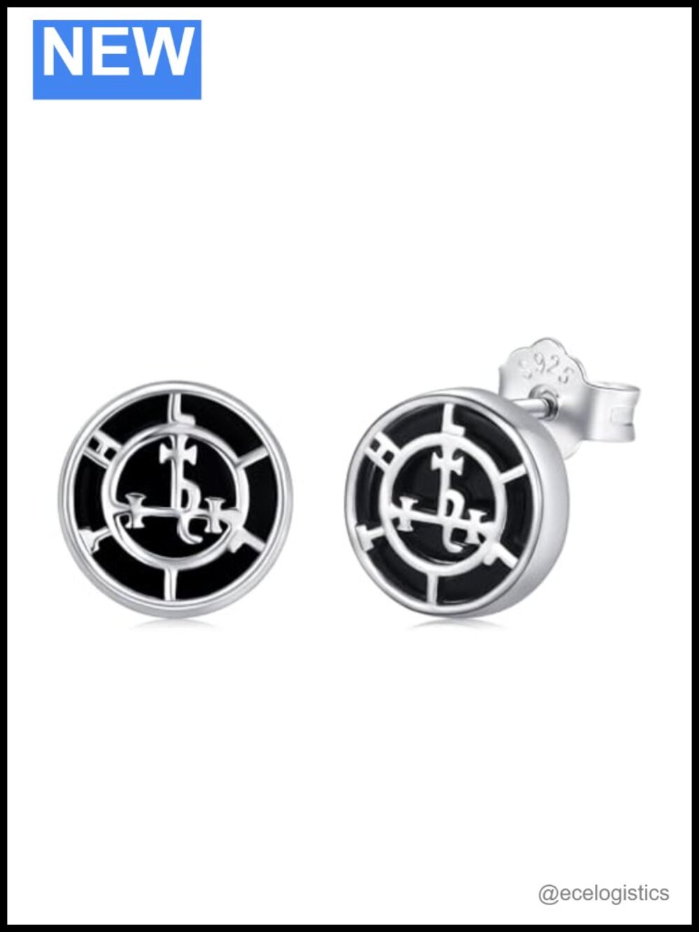 Lilith Gothic Stud Earrings 925 Sterling Silver Unisex Hypoallergenic Gift